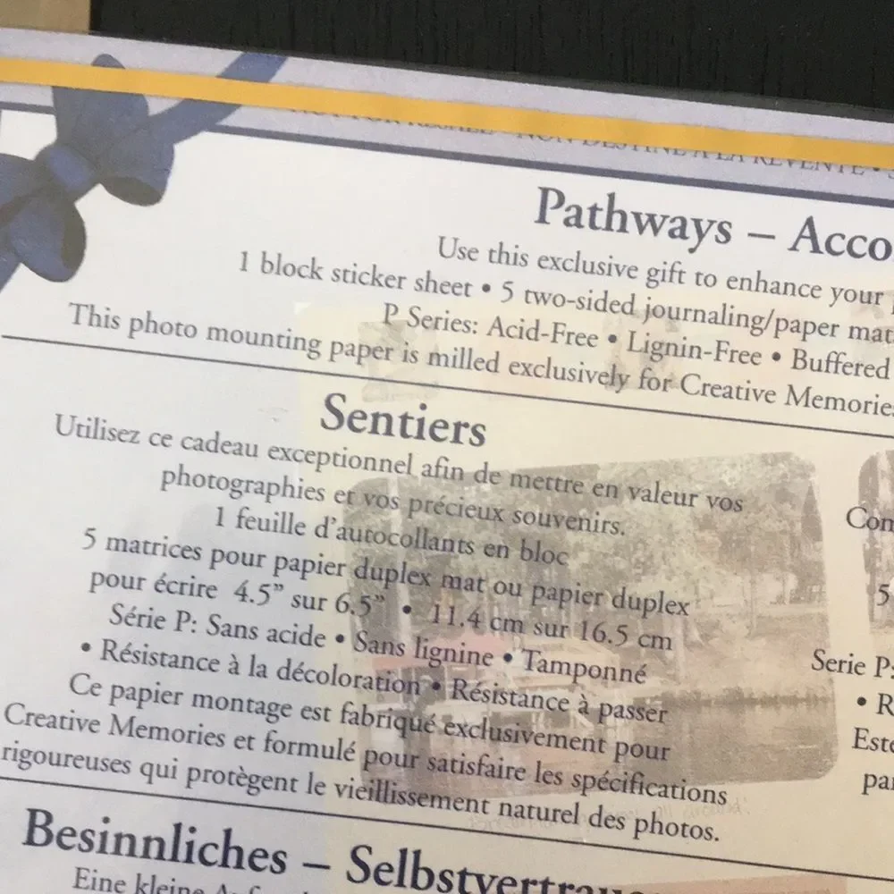 Pathways Sentiments Page Kit by Creative Memories green tan stickers paper mats